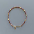 Tiny Garnet Bracelet Dainty Yellow Sapphire Bracelet Gold Filled Beaded Crystal Boho Jewelry Minimalist Birthstone Bracelet Gift for Women