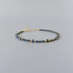 Tiny Mystic Black Spinel Bracelet Dainty Black Opal Gold Filled Bracelet Sparkly Black Crystal Jewelry Minimalist October Birthstone Gift