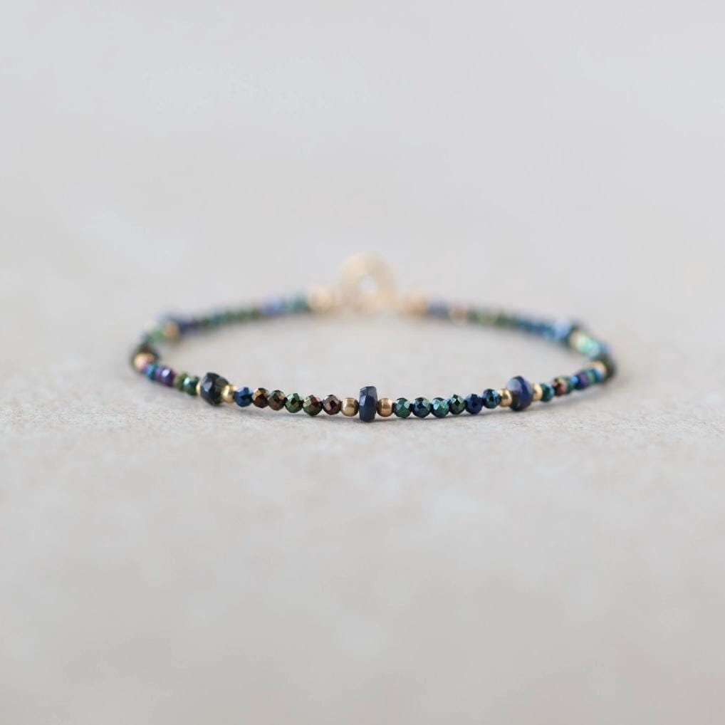 Tiny Mystic Spinel and Black Opal Bracelet