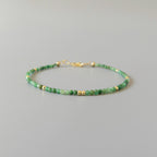 Natural Jade Bracelet Dainty Beaded Bracelet Pale Green Gemstone Minimalist Jewelry Everyday Bracelet Gift Birthday Present Mom Bridesmaid