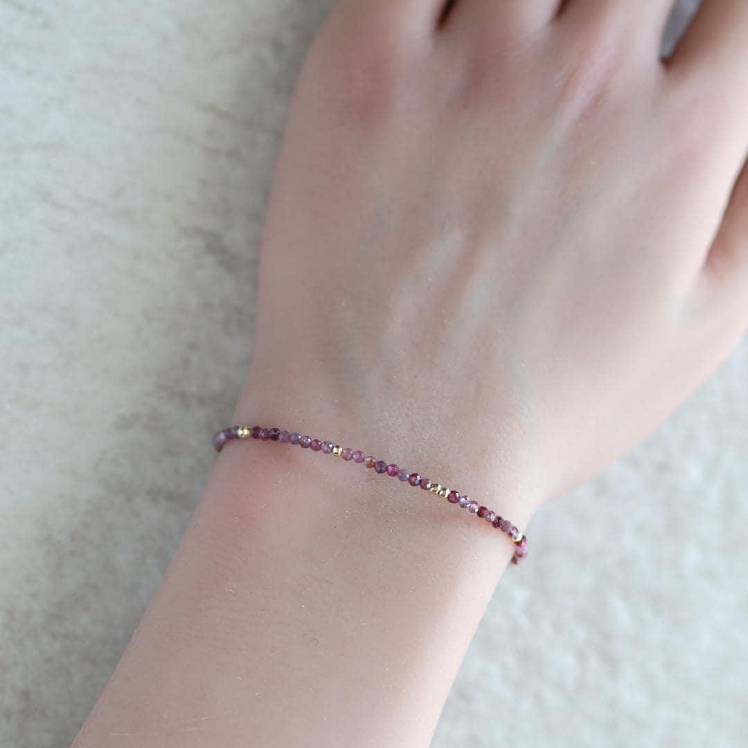 Tiny Natural Ruby Beaded Bracelet