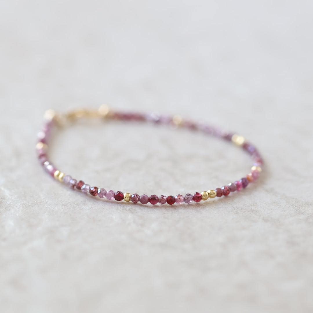 Tiny Natural Ruby Beaded Bracelet