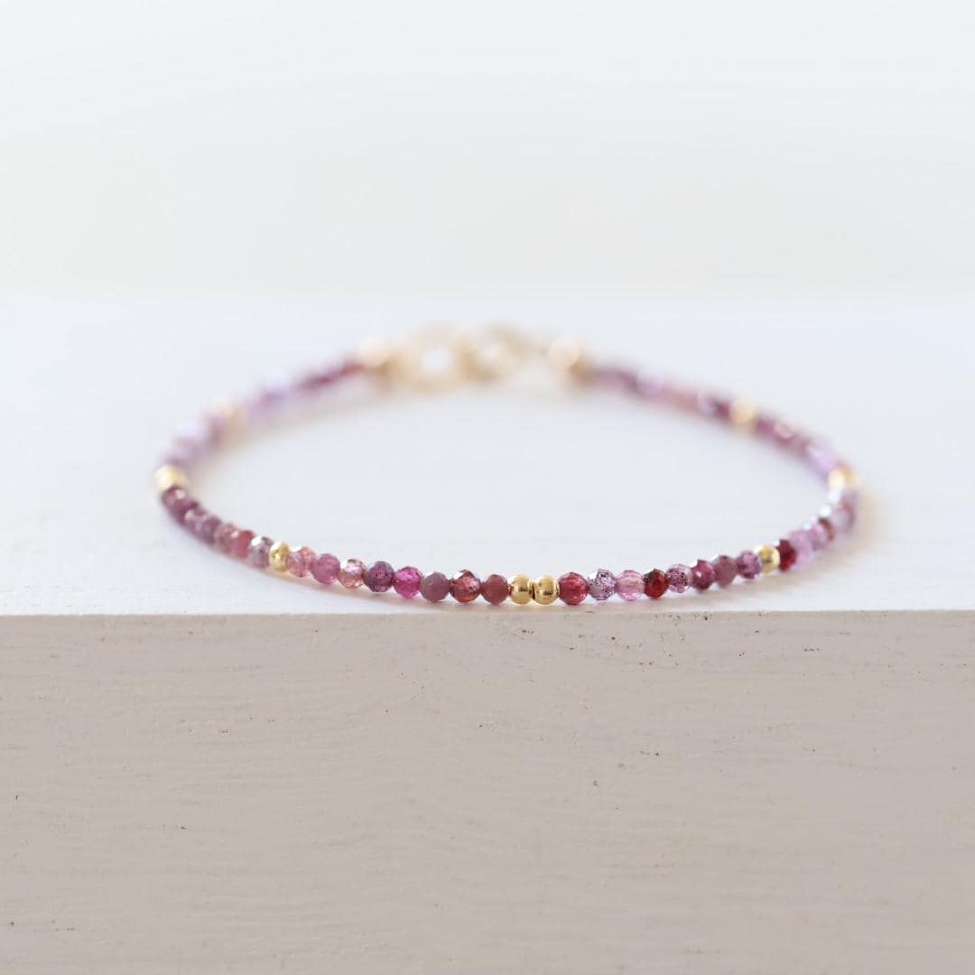 Tiny Natural Ruby Beaded Bracelet