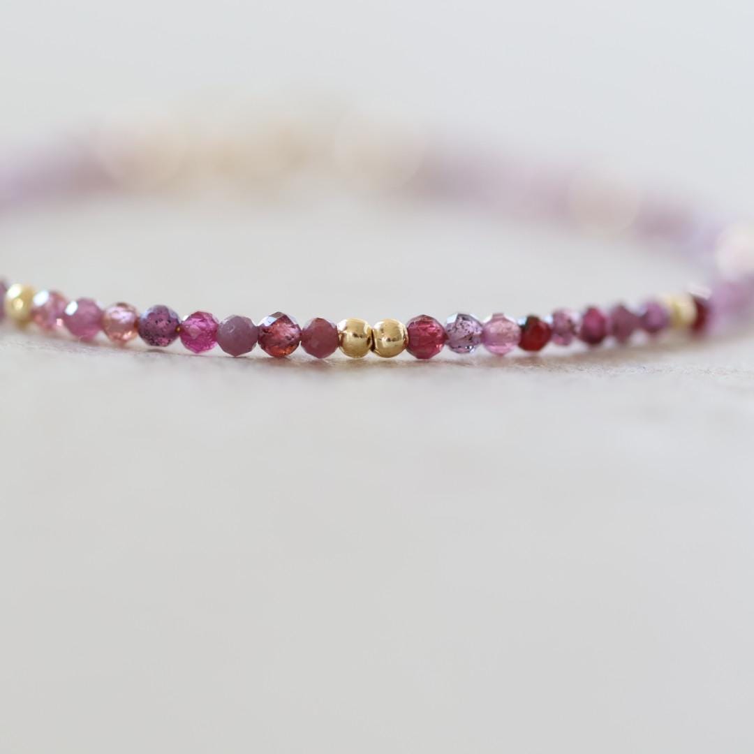 Tiny Natural Ruby Beaded Bracelet