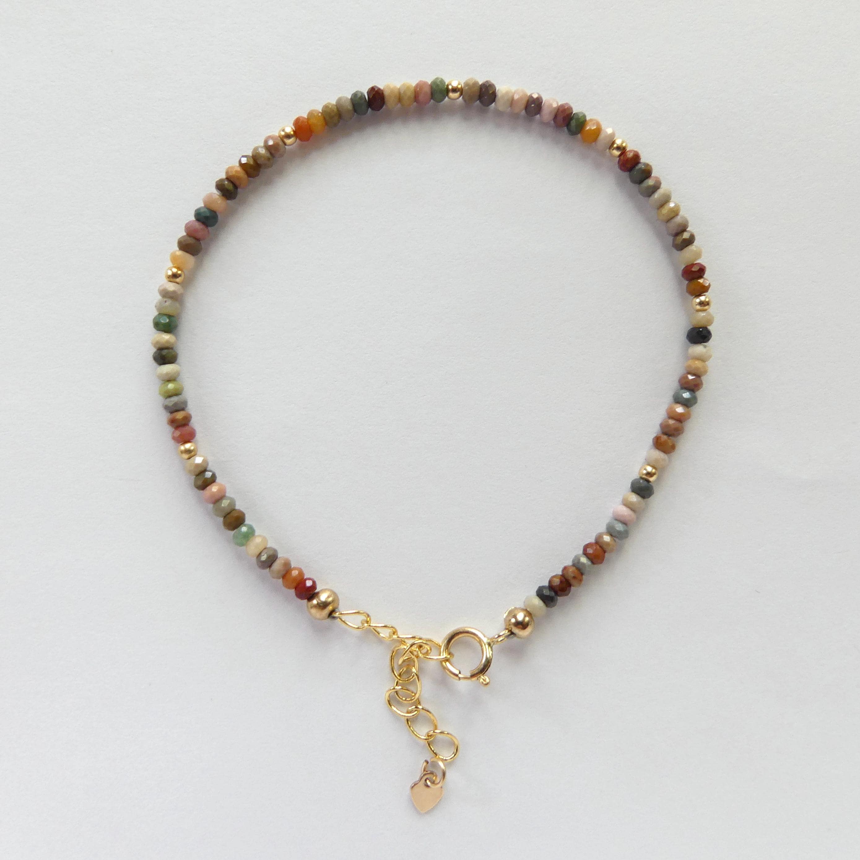 Tiny Fancy Jasper Bracelet Dainty Ocean Jasper Rainbow Crystal Bracelet Gemstone Delicate Minimalist Jewelry Healing Birthday Gift Mom Wife