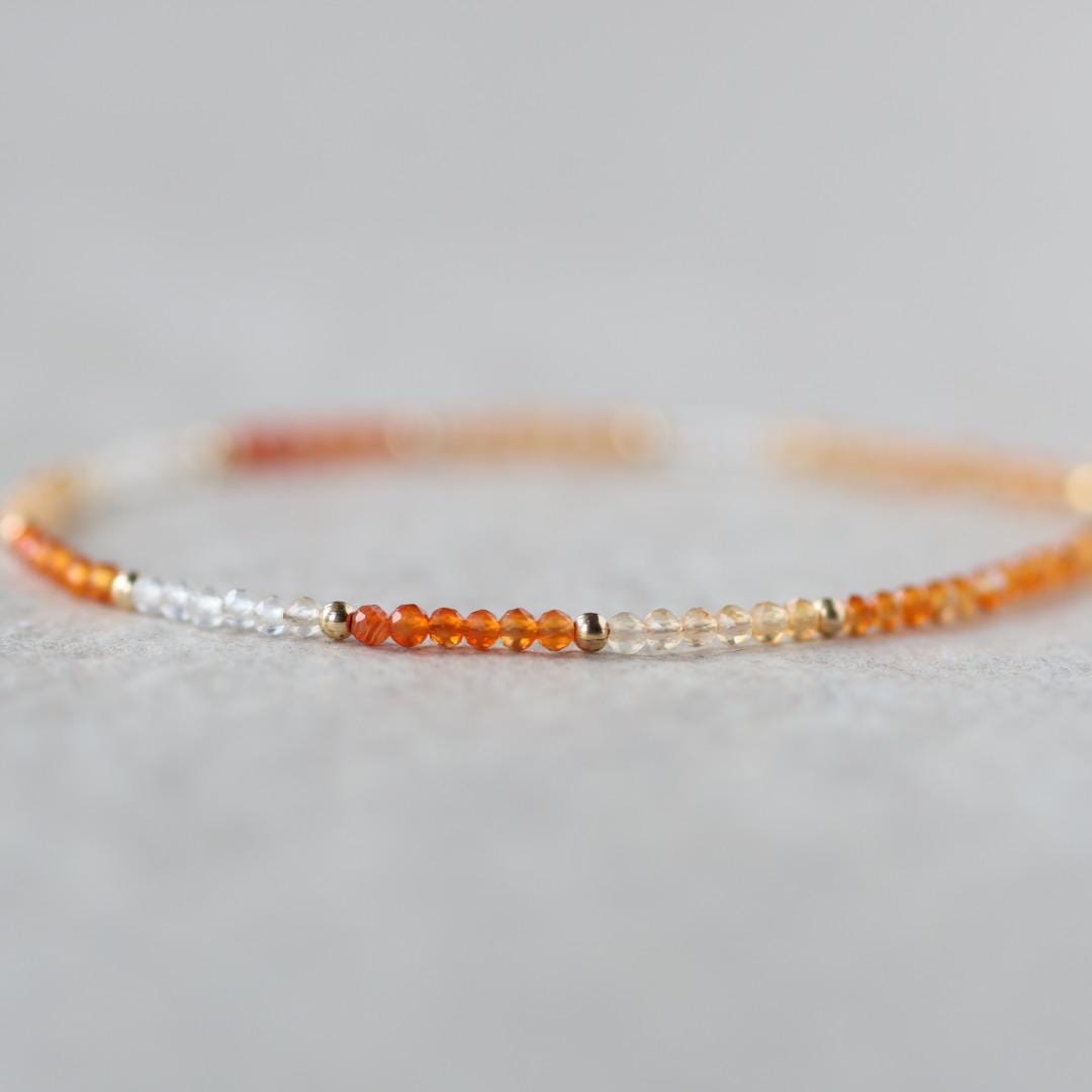 Dainty Mexican Fire Opal Bracelet