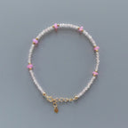 Tiny Rose Quartz Bracelet Dainty Pink Opal Bracelet Pink Beaded Bracelet Gold Filled Minimalist Jewelry Self Care Gift Bridesmaid Mom Wife