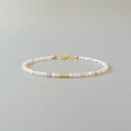 Tiny Pink Opal Bracelet Dainty Gemstone Beaded Bracelet October Birthstone Minimalist Trendy Bracelet Crystal Mom Birthday Gift for Wife Mom