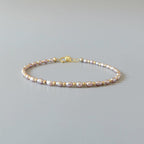 Tiny Pearl Bracelet Dainty Natural Pink Pearl Jewelry Minimalist June Birthstone Birthday Gift Bride Mom Mothers Day Bridesmaid Girlfriend