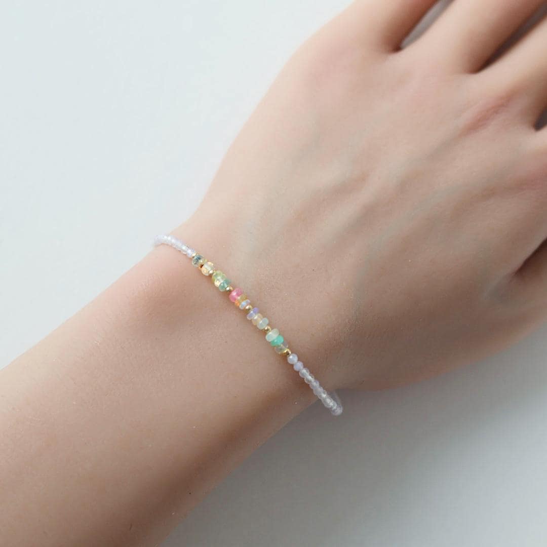 Tiny Purple an Pastel Opal Bracelet