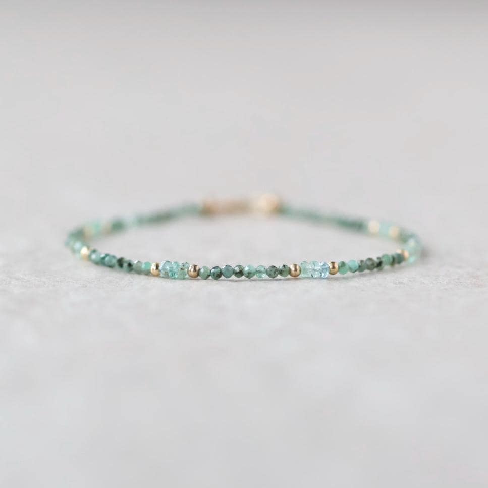 Tiny Zambian Emerald Bracelet