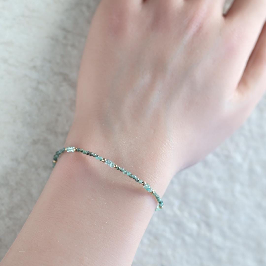 Tiny Zambian Emerald Bracelet