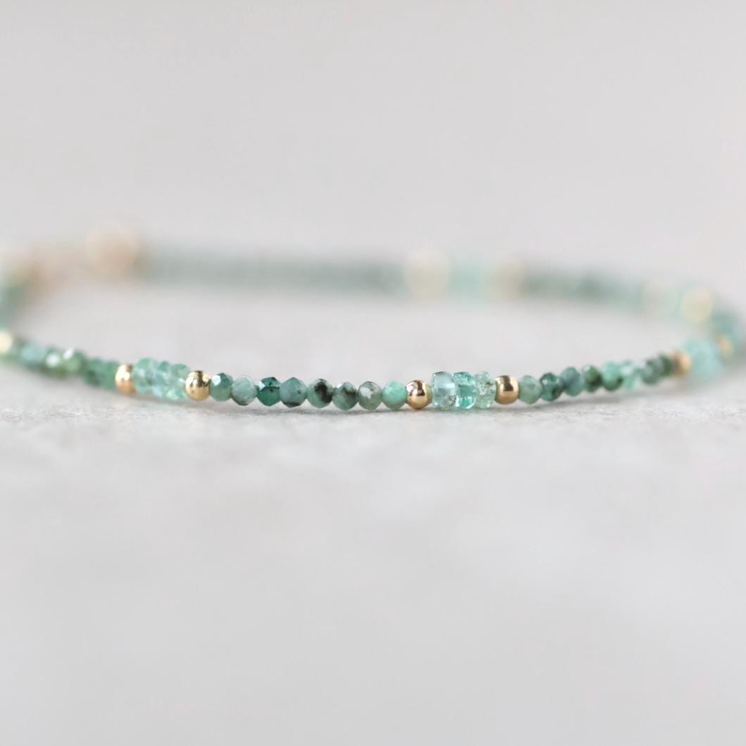 Tiny Zambian Emerald Bracelet