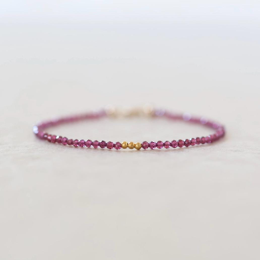 Tiny Rhodolite Garnet Bracelet