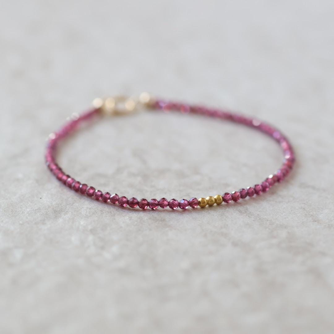 Tiny Rhodolite Garnet Bracelet
