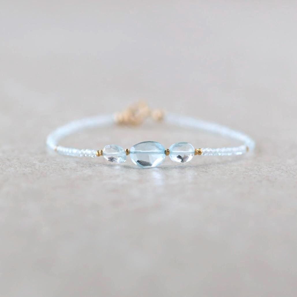 Tiny Sky Blue Topaz Bracelet