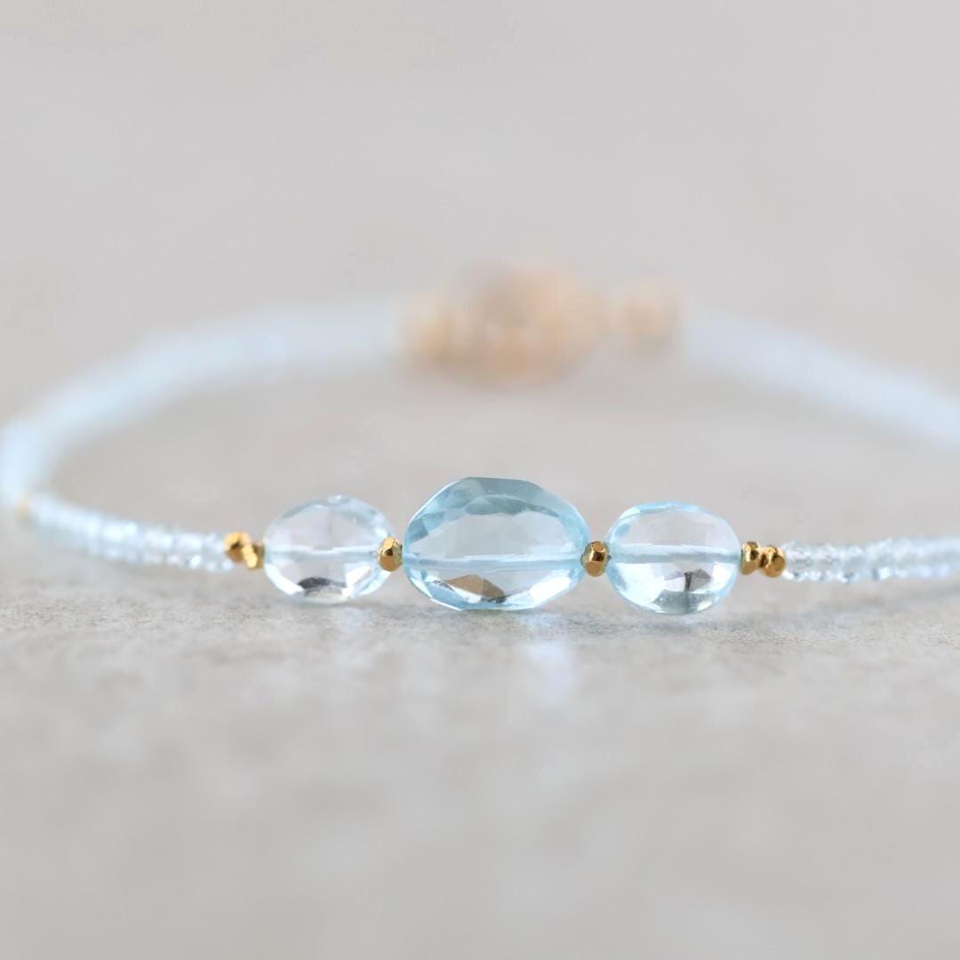 Tiny Sky Blue Topaz Bracelet