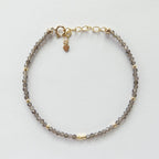 Tiny Smoky Quartz Bracelet Dainty Gemstone Beaded Bracelet Brown Crystal Minimalist Jewelry Everyday Birthday Gift Daughter Wife Bridesmaids