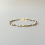 Tiny Smoky Quartz Bracelet Dainty Gemstone Beaded Bracelet Brown Crystal Minimalist Jewelry Everyday Birthday Gift Daughter Wife Bridesmaids