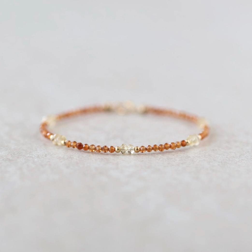 Tiny Citrine and Spessartine Bracelet