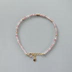 Tiny Strawberry Quartz Bracelet Dainty Gemstone Beaded Bracelet Minimalist Jewelry Self Love Gift Self Care Birthday Gift Bridesmaid Wife