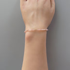 Tiny Strawberry Quartz Bracelet Dainty Gemstone Beaded Bracelet Minimalist Jewelry Self Love Gift Self Care Birthday Gift Bridesmaid Wife