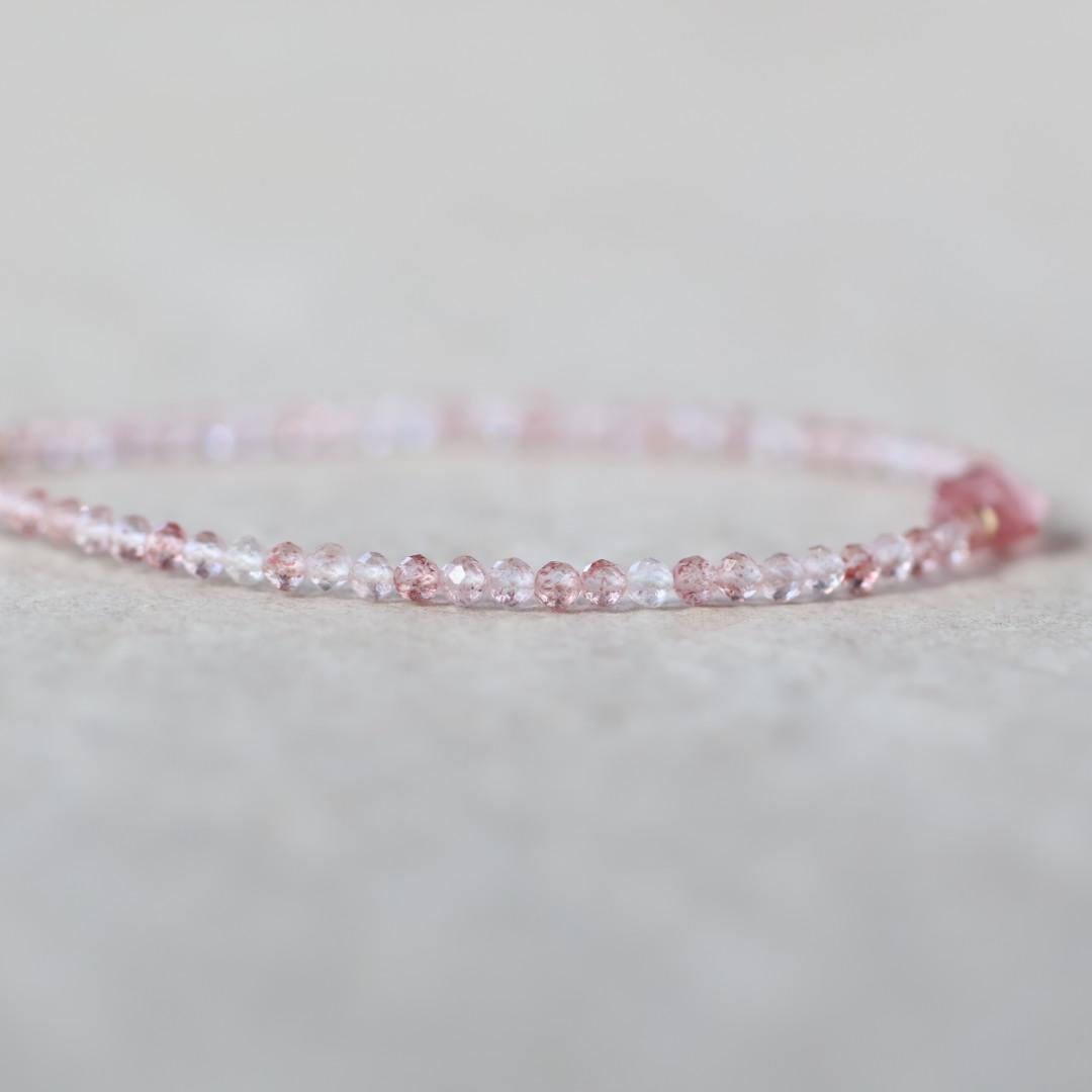 Tiny Strawberry Quartz Bracelet