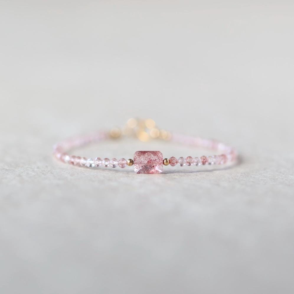 Tiny Strawberry Quartz Bracelet
