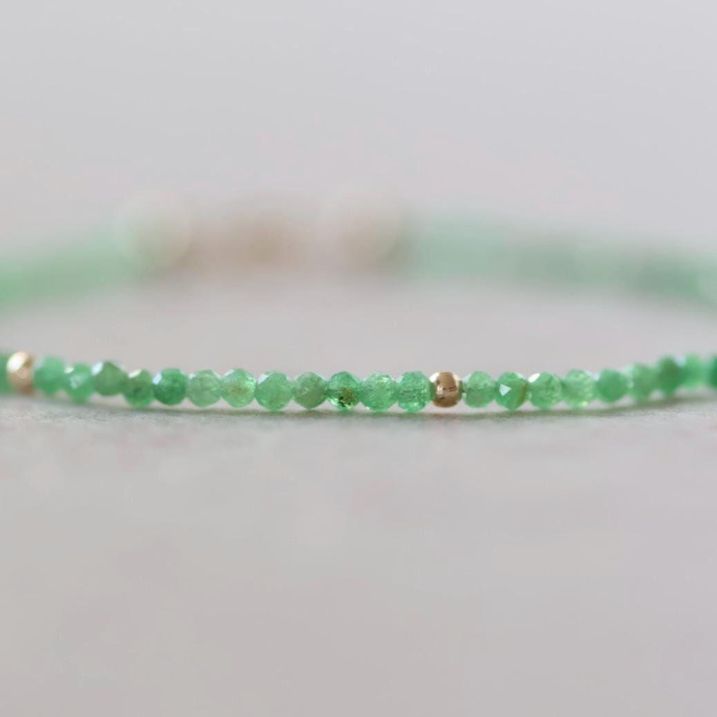 Tiny Tsavorite Garnet Bracelet