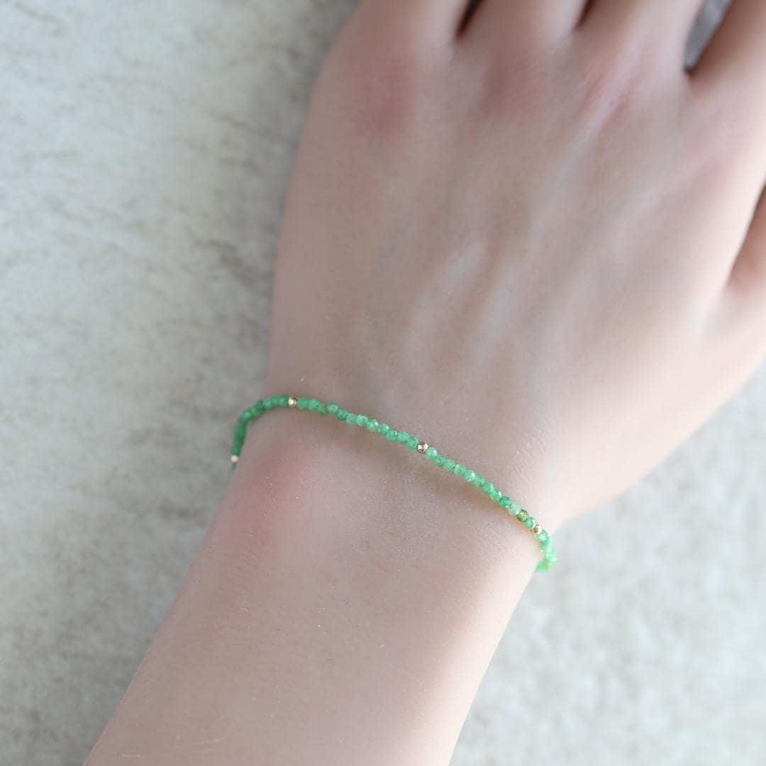 Tiny Tsavorite Garnet Bracelet