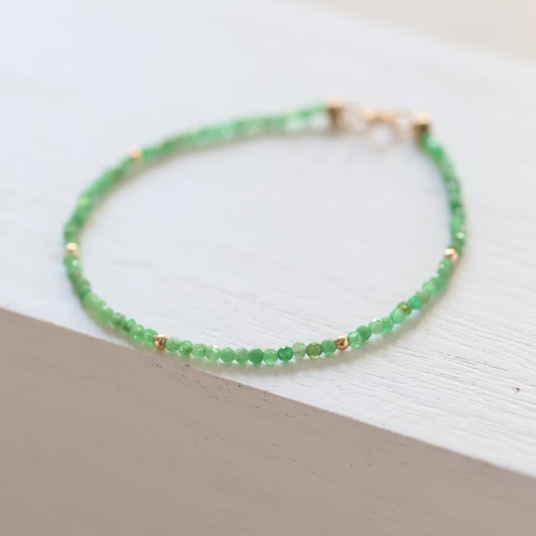 Tiny Tsavorite Garnet Bracelet