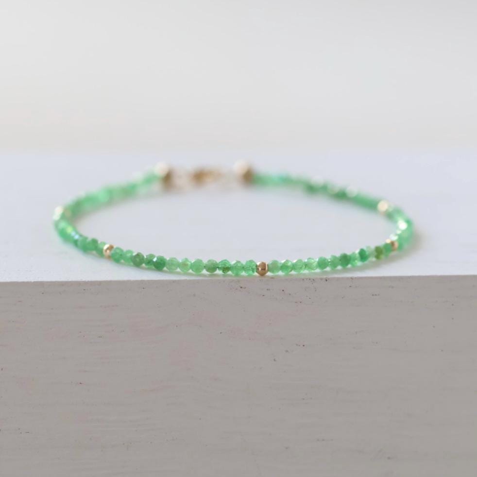 Tiny Tsavorite Garnet Bracelet