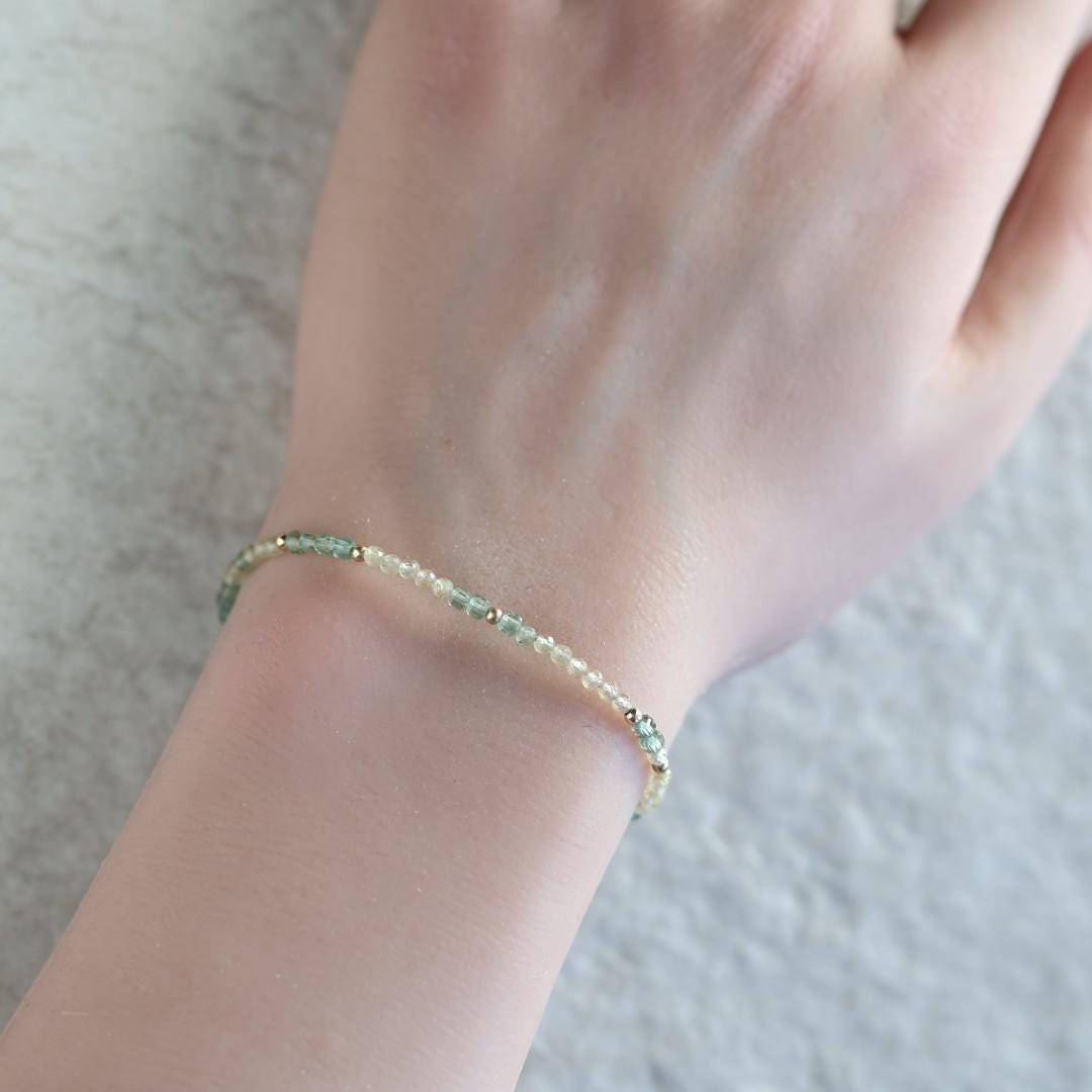 Tiny Yellow and Green Apatite Bracelet