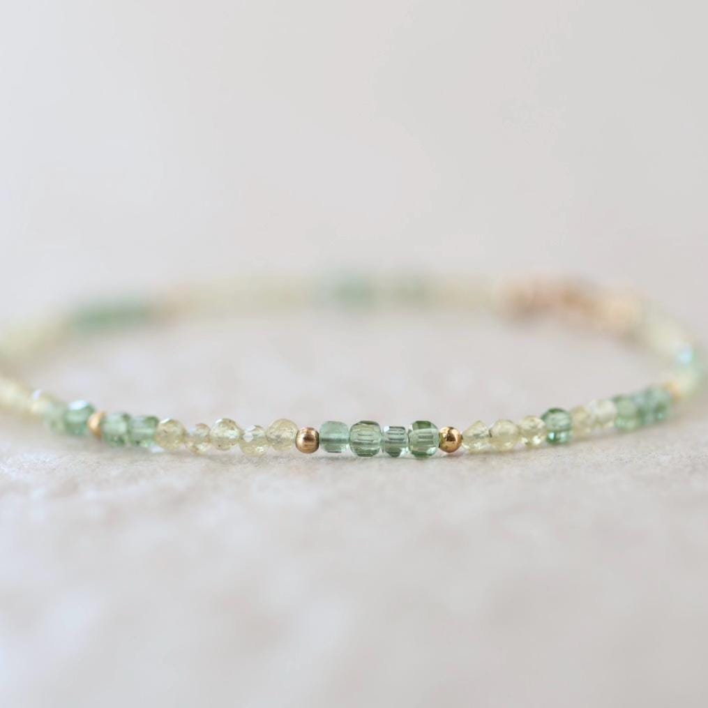 Tiny Yellow and Green Apatite Bracelet