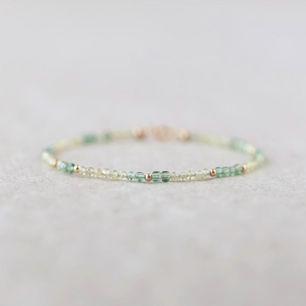 Tiny Yellow and Green Apatite Bracelet