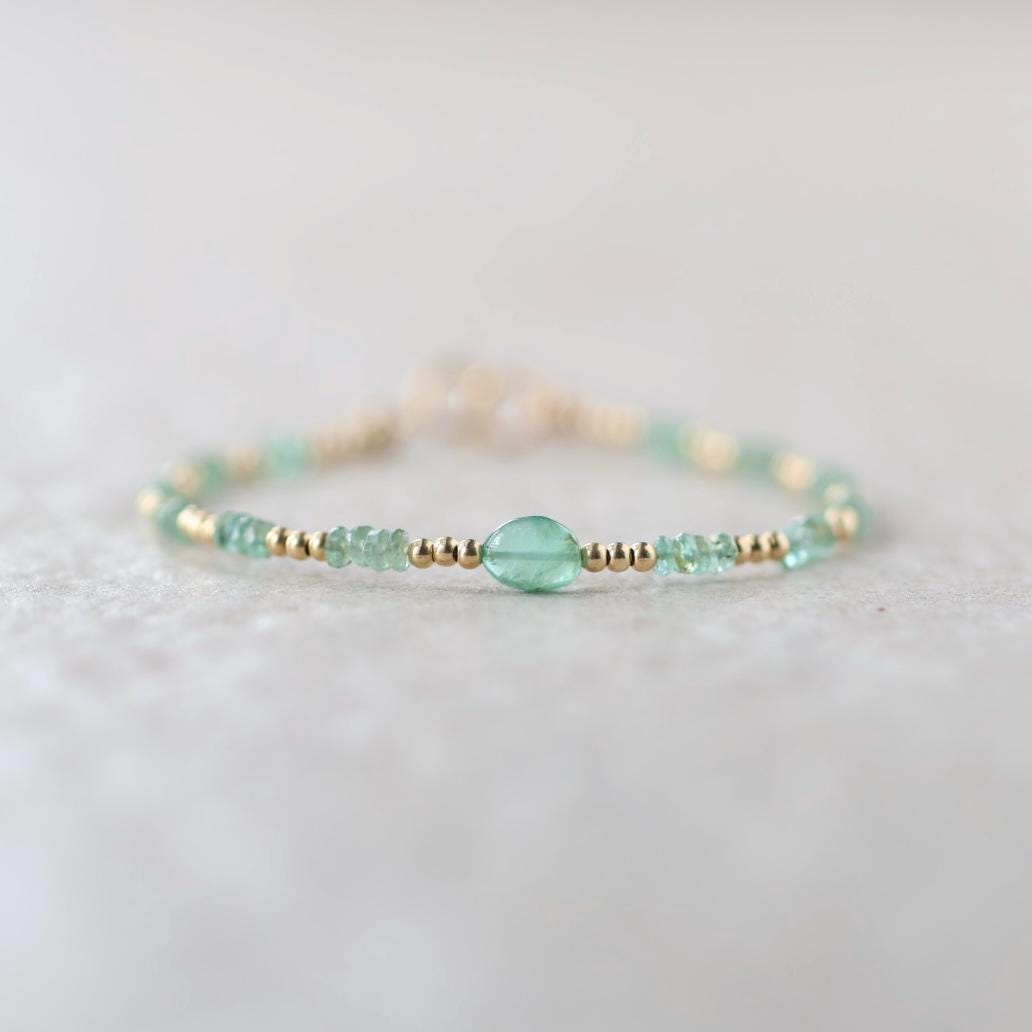 Tiny Zambian Emerald Bracelet