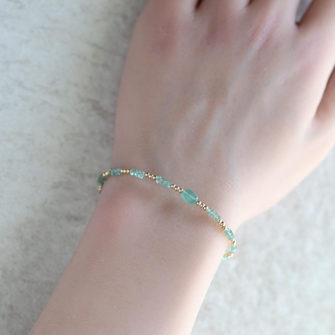 Tiny Zambian Emerald Bracelet