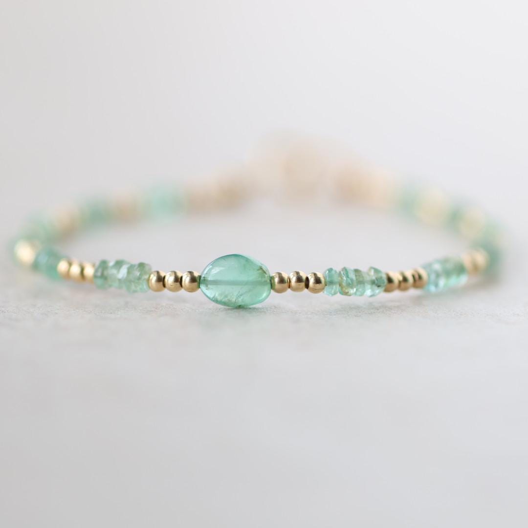 Tiny Zambian Emerald Bracelet