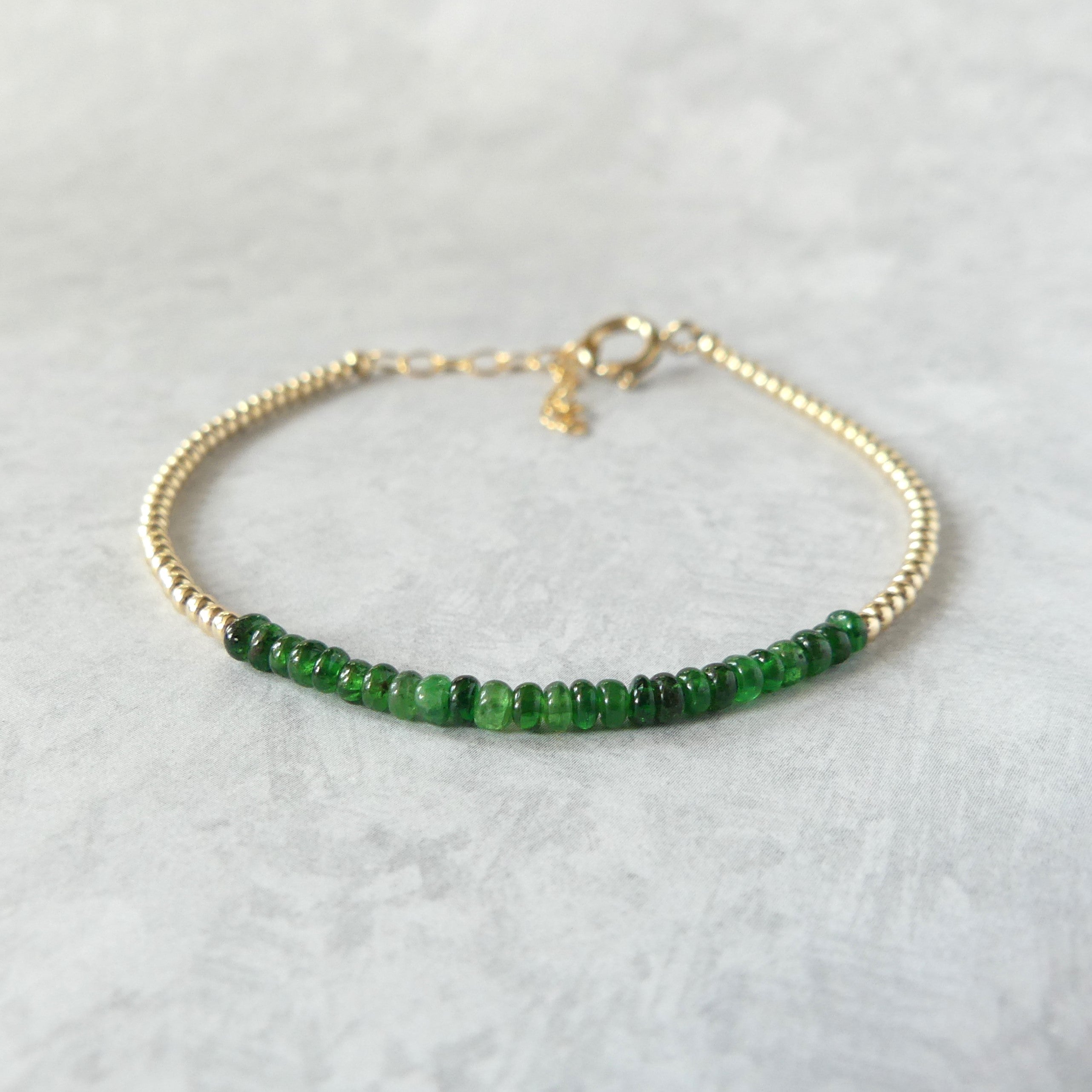 dainty tsavorite garnet bracelet green garnet unique jewelry gift special