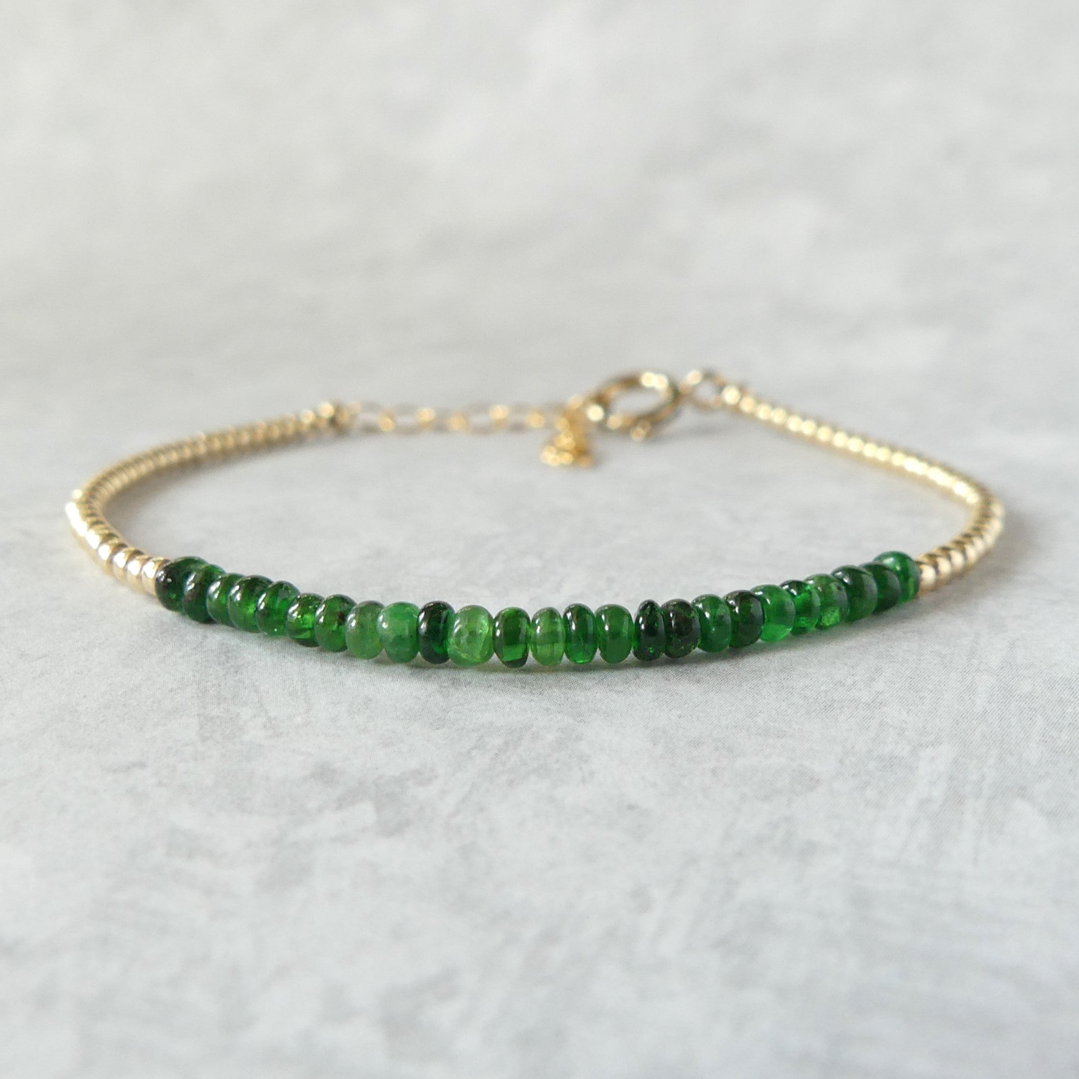 dainty tsavorite garnet bracelet green garnet unique jewelry gift special