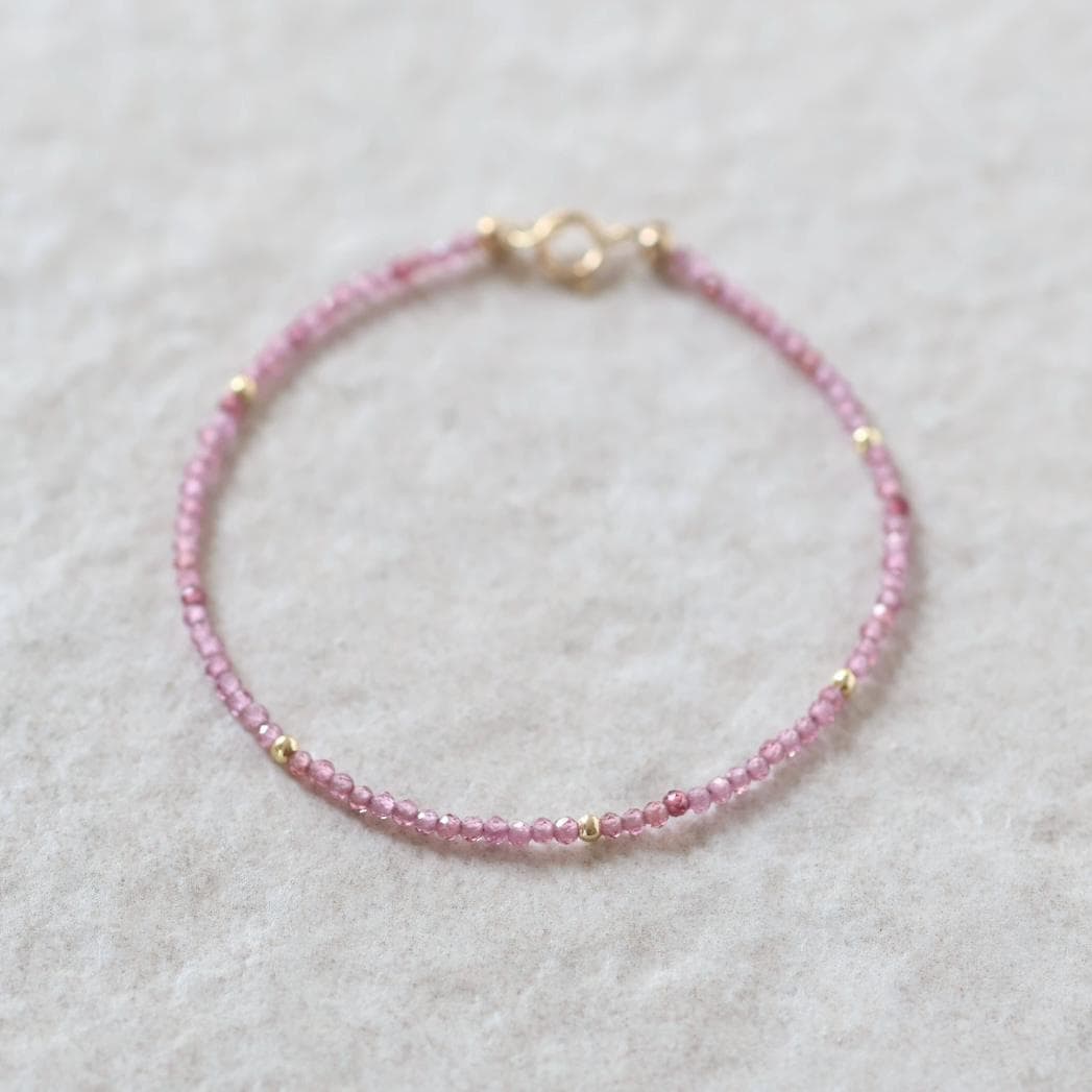 Tiny Pink Garnet Bracelet