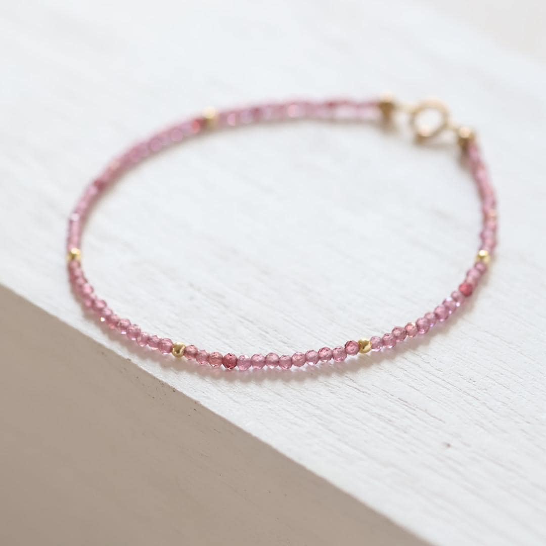 Tiny Pink Garnet Bracelet