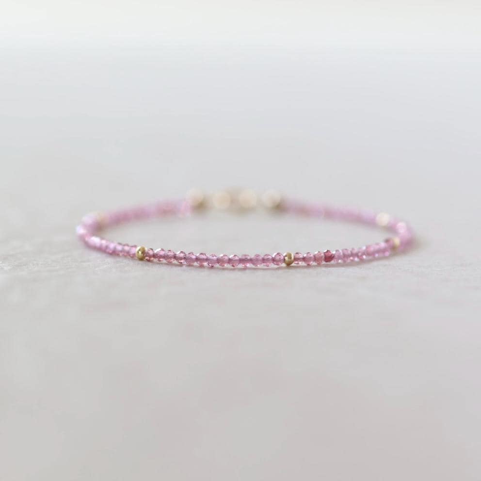 Tiny Pink Garnet Bracelet
