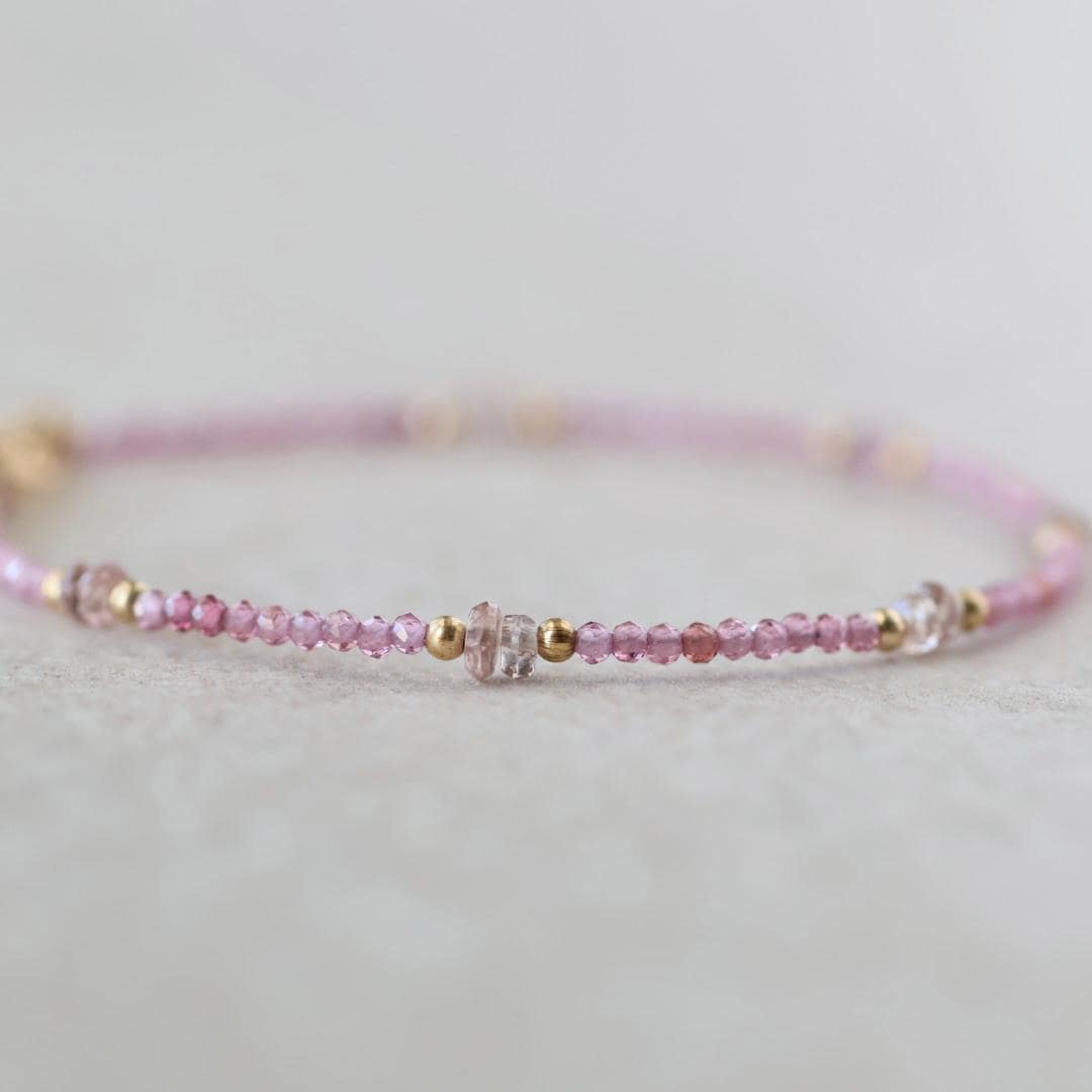 Tiny Pink Garnet Bracelet