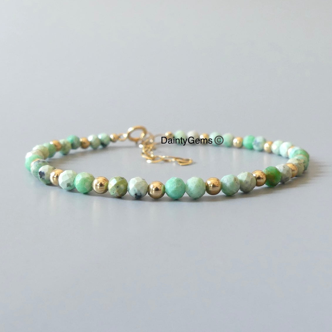 delicate variscite beaded bracelet