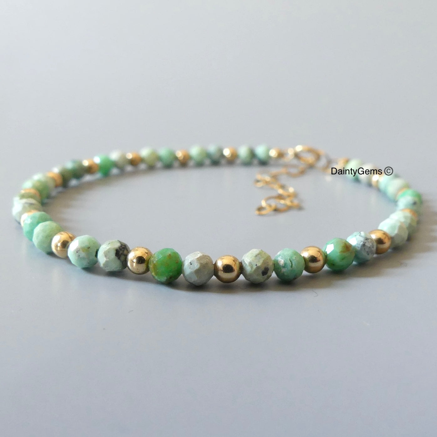 3mm variscite bead bracelet